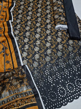 ✨ Haniya ✨ 3 Piece Digital Printed Doriya Shirt With Front Shifli Boring Daman Chickenkari /unstitched Suit New Collection For Womens